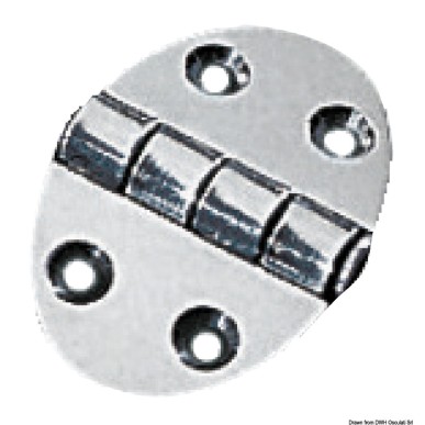 Charnière ovale 35x51 mm + goujons 1,5 mm | EAN 8033137005305 Ref 38.450.01
