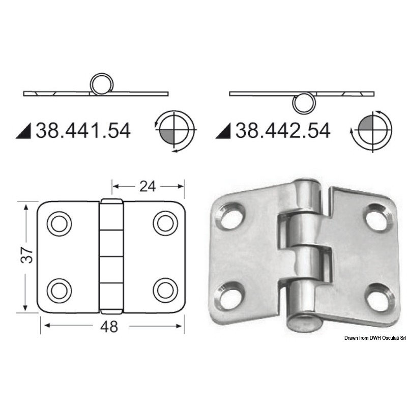 Charnière renversé 48x37 mm
Charnière renversé 48x37 mm