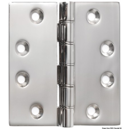 Charnière inox 102 x 102 x 4 mm | EAN 8033137129360 Ref 38.455.14