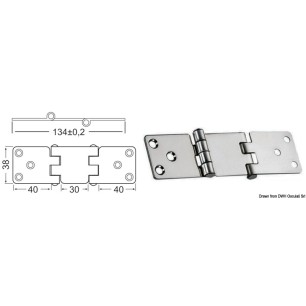 Charnière porte--feux 134x38 mm | EAN 8033137005213 Ref 38.441.82