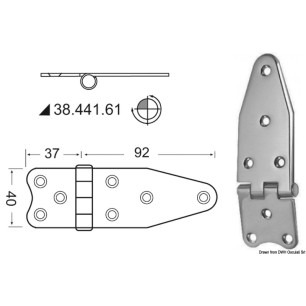 Charnière renversé 129x40 mm | EAN 8033137005138 Ref 38.441.61
