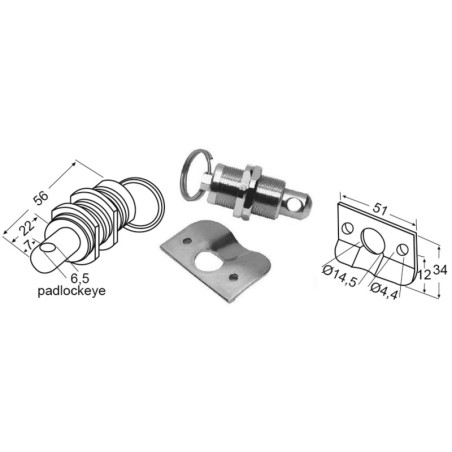 Fermeture p. coqueron inox | EAN 8033137010897 Ref 38.405.50