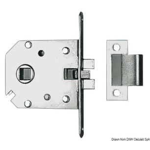 Serrure encastrer simple laiton chromé 68x60x9mm | EAN 8033137036347 Ref 38.409.70