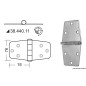 Charnière 2 mm nœud saillant 152x76 mm
Charnière 2 mm nœud saillant 152x76 mm