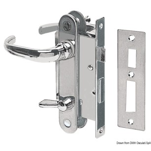 Serrure laiton chromé 2 plaques+ poignées droite | EAN 8033137038440 Ref 38.347.40DX