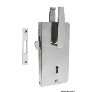 Serrure portes coulissantes laiton chromé + clé | EAN 8033137038464 Ref 38.348.71