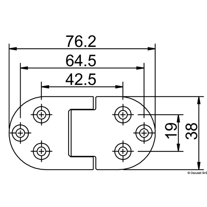 
Charnière autobloquante AISI316 76x38 mm 
