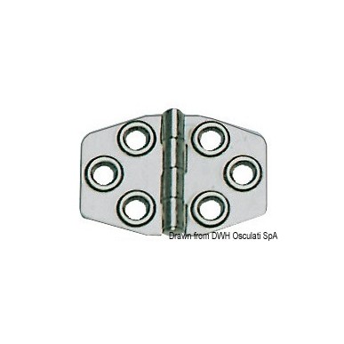 Charnière AISI316 poli 68x46 mm | EAN 8033137129667 Ref 38.829.00