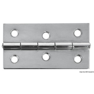 Charnière rectangulaire inox poli miroir 75x40 mm | EAN 8033137005763 Ref 38.822.03