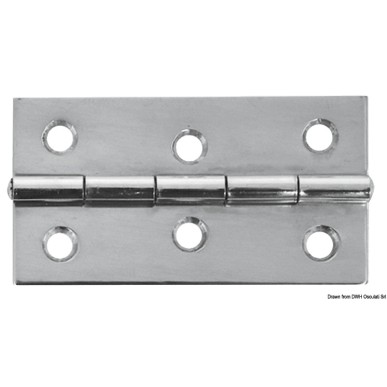 Charnière rectangulaire inox poli miroir 75x40 mm | EAN 8033137005763 Ref 38.822.03