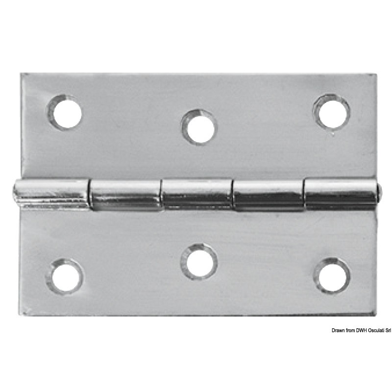 
Charnière rectangulaire inox poli miroir 75x50 mm 
