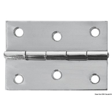 Charnière rectangulaire inox poli miroir 75x50 mm | EAN 8033137005770 Ref 38.822.04