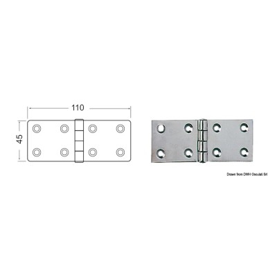 Charnière 45x110 mm | EAN 8033137005787 Ref 38.822.05