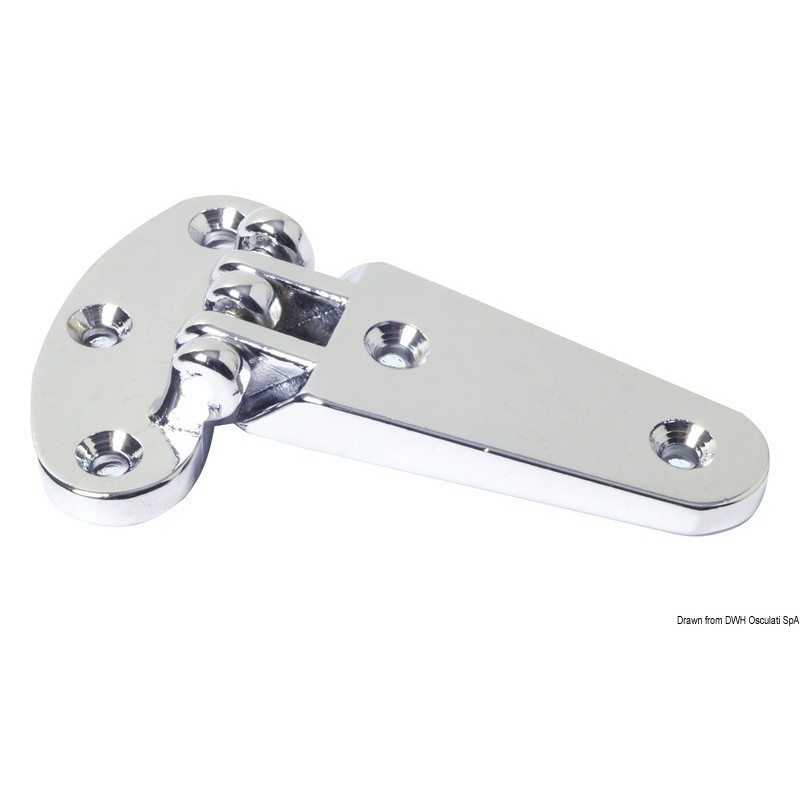 Charnière écoutille laiton chromé 96x59 mm
Charnière écoutille laiton chromé 96x59 mm