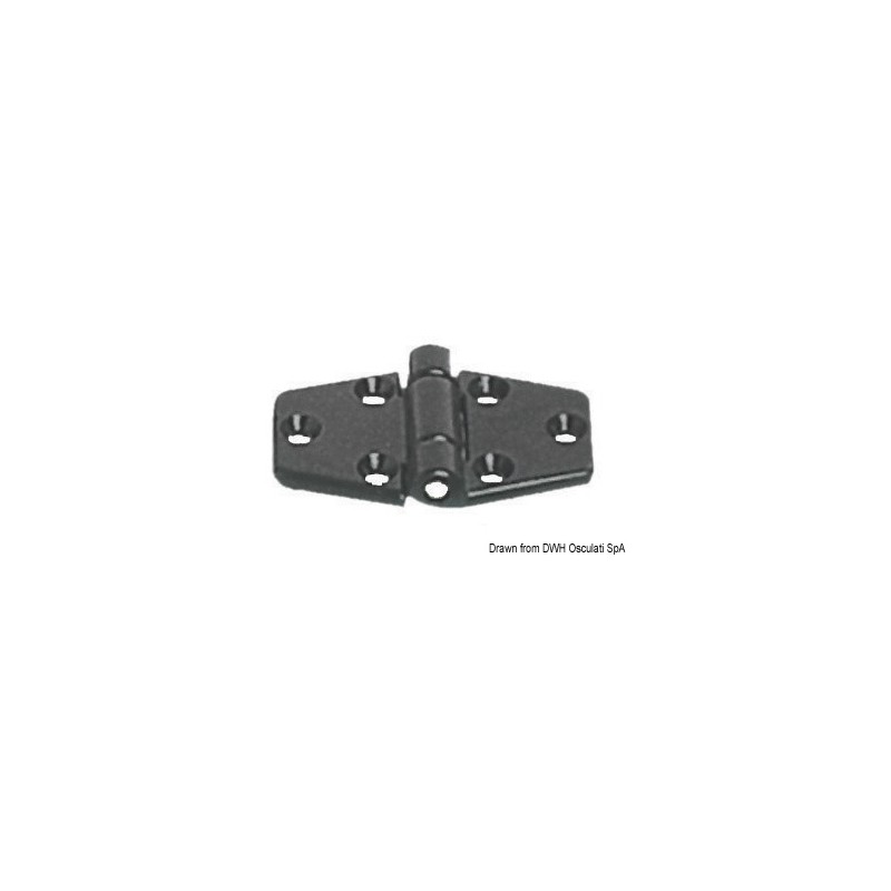 
Charnière nylon reinforcé noir 65x40 mm 
