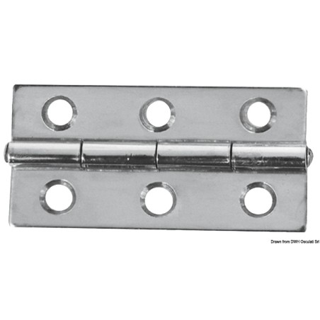 Charnière rectangulaire inox poli miroir 60x30 mm | EAN 8033137005749 Ref 38.822.01