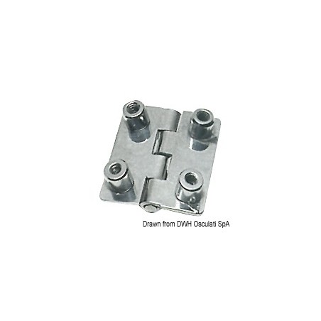 Charnière rectangulaire inox 4 douilles 51x45 mm | EAN 8033137005695 Ref 38.821.02