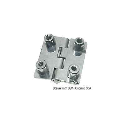 Charnière rectangulaire inox 4 douilles 51x45 mm | EAN 8033137005695 Ref 38.821.02