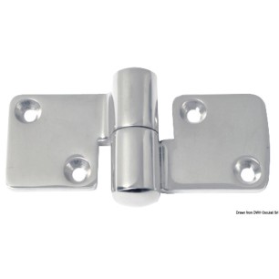 Charnière AISI316 poli miroir 100x50 mm droite | EAN 8033137005497 Ref 38.512.00