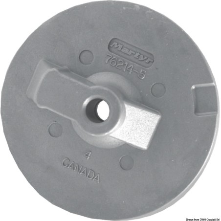 Queue carpe plate zinc p. Alpha/Bravo 35/300 HP | EAN 8033137138430 Ref 43.423.00