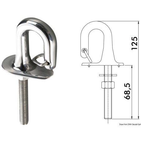 Anneau + crochet ressort inox | EAN 8033137005978 Ref 39.147.00
