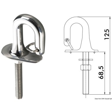 Anneau + crochet ressort inox | EAN 8033137005978 Ref 39.147.00