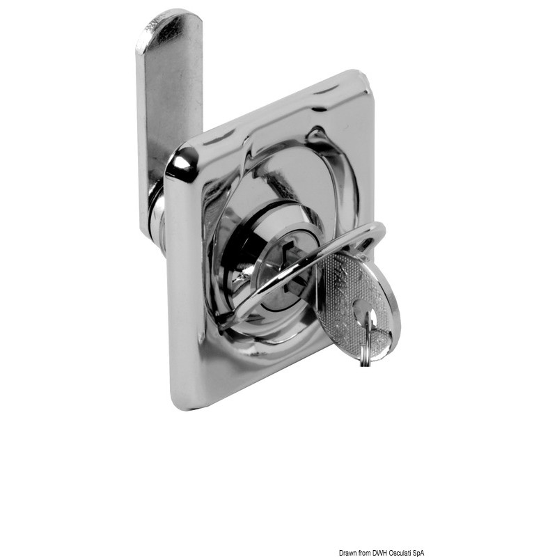 
Fermeture tournante inox avec serrure 50x55 mm 
