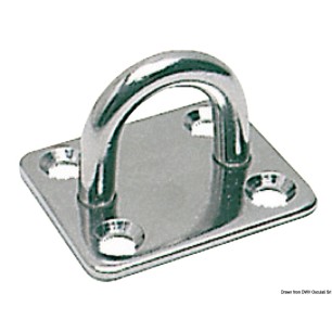 Platine rectangulaire inox + anneau 6 mm | EAN 8033137130793 Ref 39.320.06