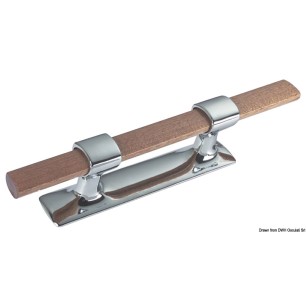 Taquet laiton chromé+ acajou 210 mm | EAN 8033137061486 Ref 40.115.21
