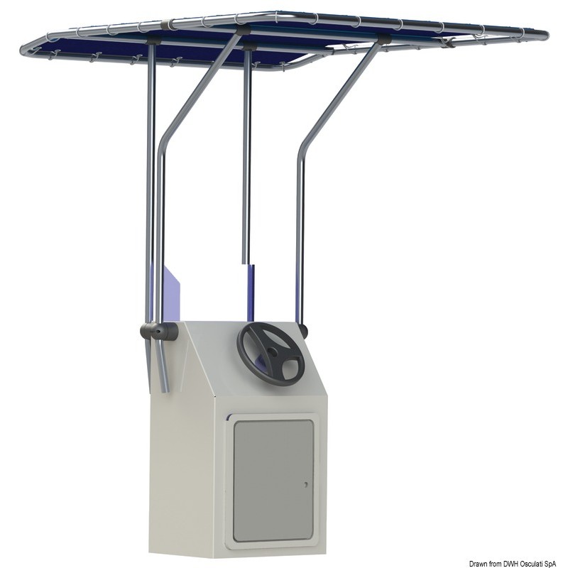 
T-Top rétractable en aluminium bleu 1350x1050 mm 
