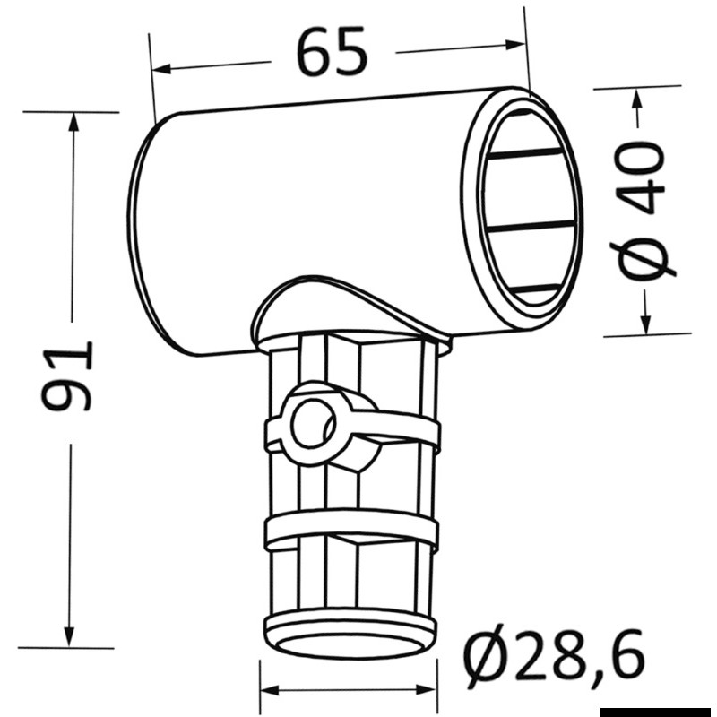 
T pour T-Top Ø 32 mm 
