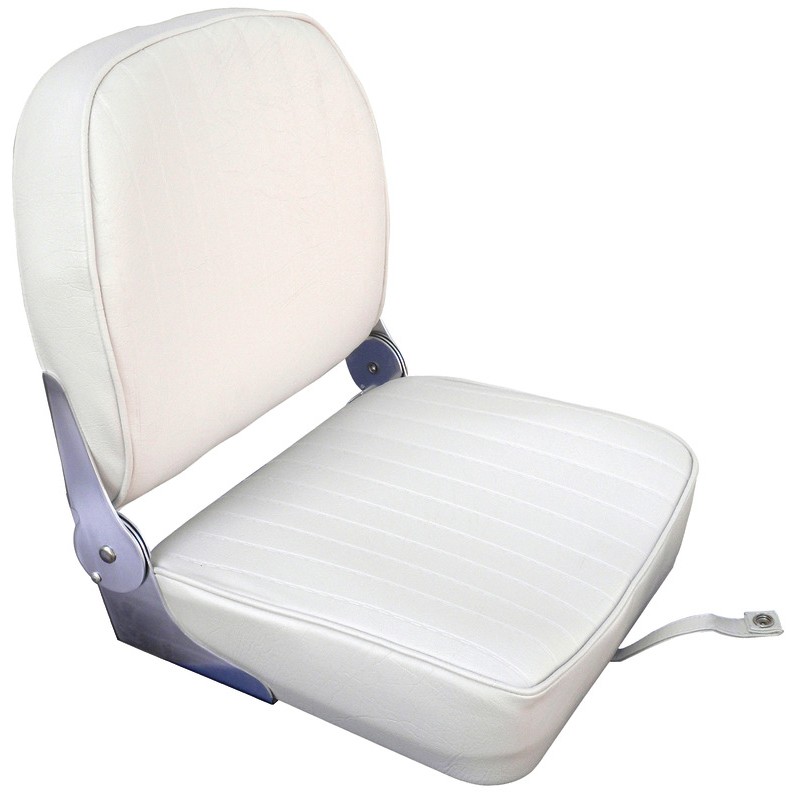 
Siège dossier rabattable coussin en vinyle blanc 
