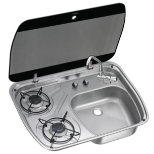 Plan cuisson 2 feux couvercle cristal fumé Cramer | EAN 8033137061820 Ref 50.803.41