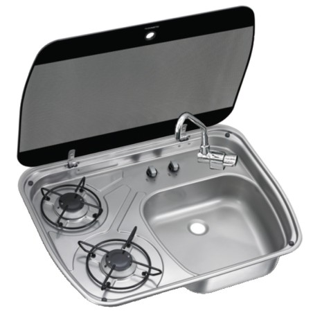 Plan cuisson 2 feux couvercle cristal fumé Cramer | EAN 8033137061820 Ref 50.803.41