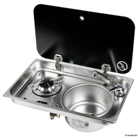Plaques de cuisson acier + couvercle verre| EAN 8033137226014 Ref 50.714.01
