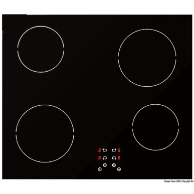 Plan de cuisson vitrocéramique 4 feux | EAN 8033137216664 Ref 50.707.73