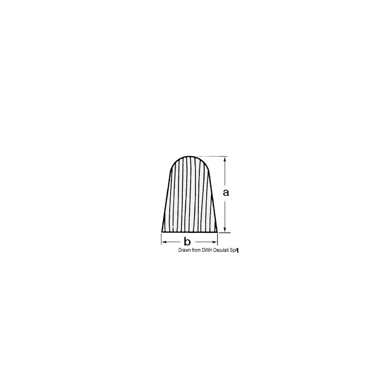 
Profil teck en croissant 28x20 mm 
