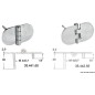
Charnière inox avec goujons renversé 68,5x38,5 mm 
