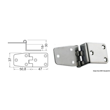 Charnière porte--feux 97,8x37 mm | EAN 8033137005220 Ref 38.441.84