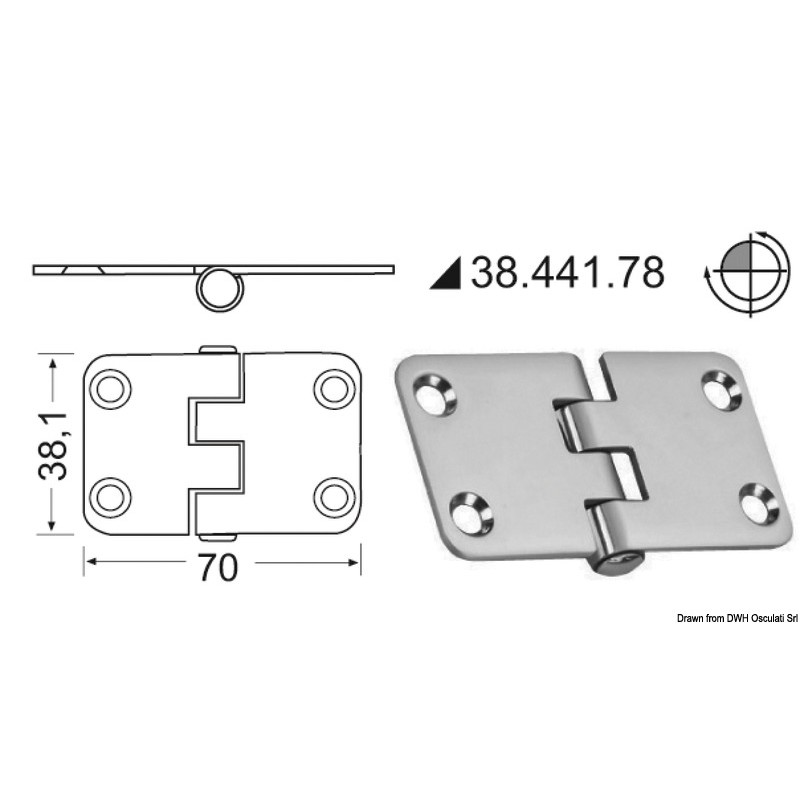 
Charnière renversé 70x38.1 
