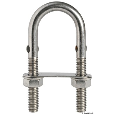 Cavalier U inox + ronde pincé 90mm x M6 mm | EAN 8033137048869 Ref 39.126.03