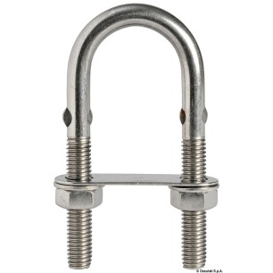 Cavalier U inox + ronde pincé 80mm x M8 mm | EAN 8033137048876 Ref 39.126.04