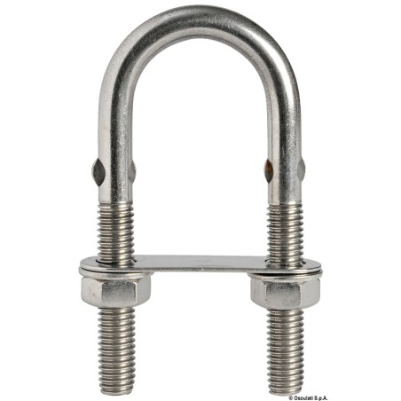 Cavalier U inox + ronde pincé 80mm x M8 mm | EAN 8033137048876 Ref 39.126.04