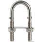
Cavalier en U inox avec ronde pincé 80mm x M8 mm 
