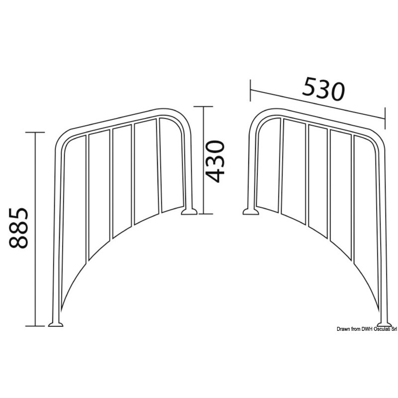 
Passerelle p. poupe ronde 530 mm 
