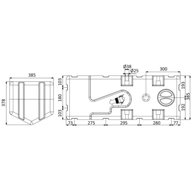 Réservoir eaux usées + broyer 24 V 100 l | EAN 8033137028984 Ref 50.143.24
