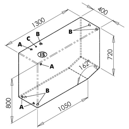 Réservoir eau potable 390 l droit | EAN 8033137157233 Ref 52.173.03