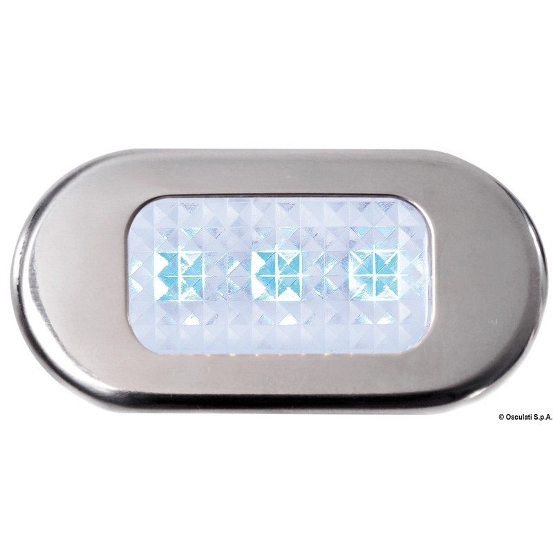 
Lumière courtoisie polycarbonate avec 3 LED bleu 
