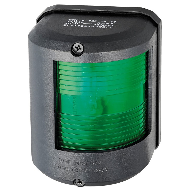 
Feu navigation Utility 78 noir 12V/droit vert 
