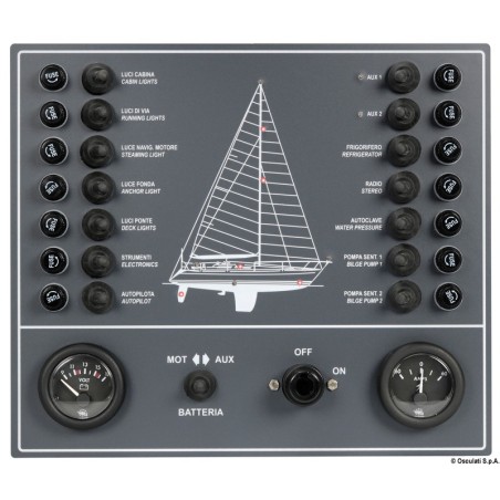 Tableau électrique + 14 interrupteurs| EAN 8033137092282 Ref 14.808.01